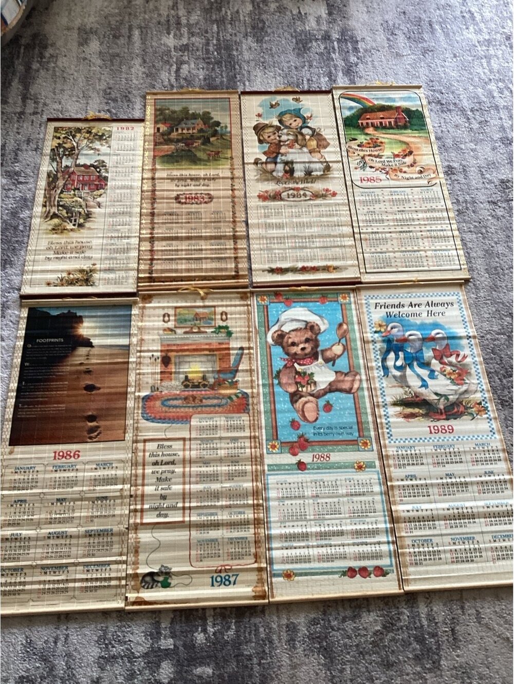 Vintage Calendar Bamboo Scrolls